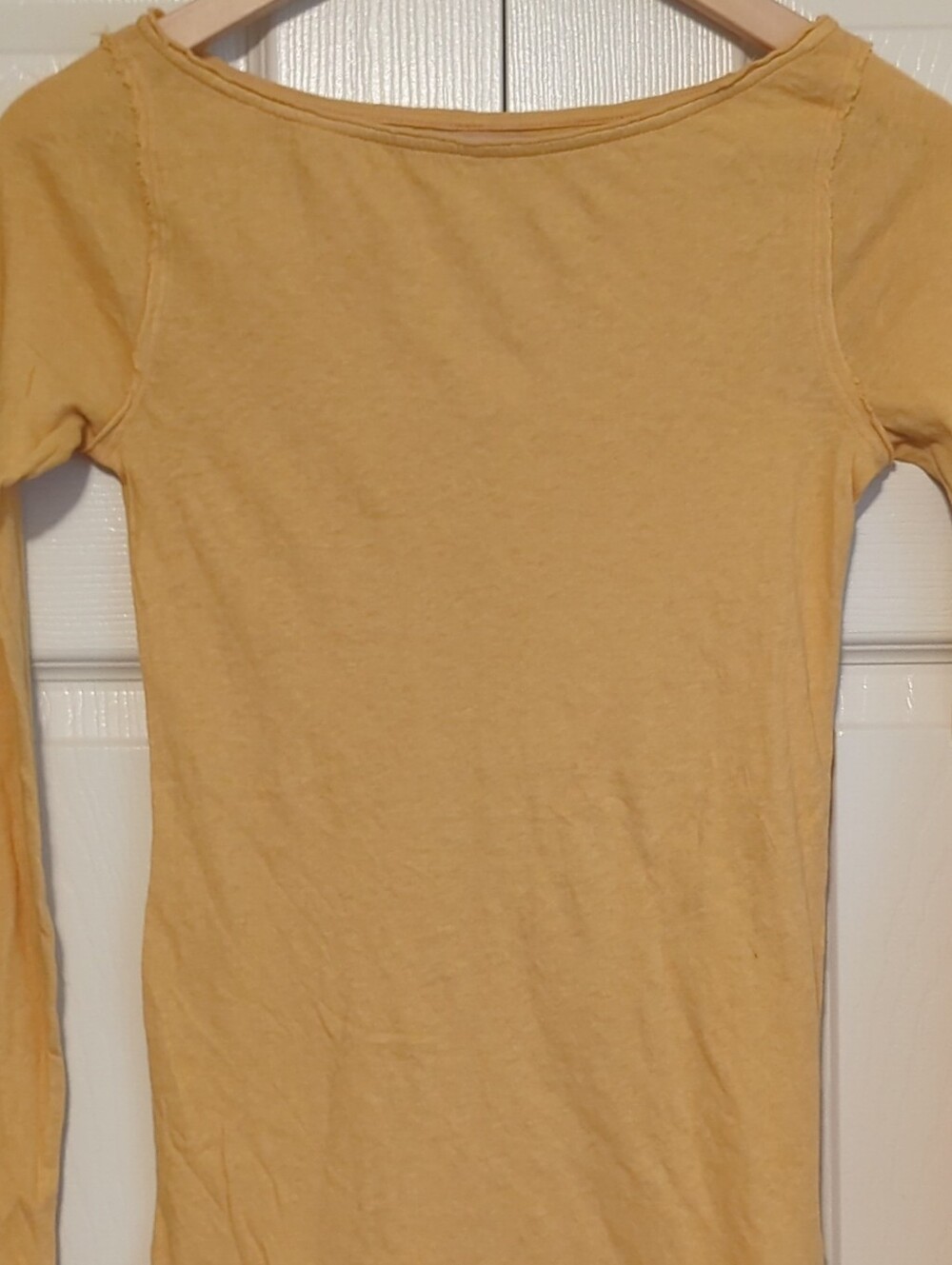 Free People We The Free Most Loved Long Sleeve Boatneck Tee in Golden Yellow - Picture 5 of 6